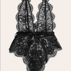 Laced Teddy w/ satin belt